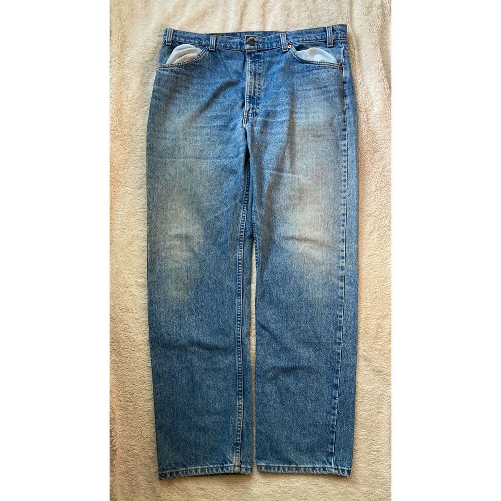 Orange Tab Levi's USA Made 80s Vintage 505s Great Contrast Whisker Fades 38x30.5